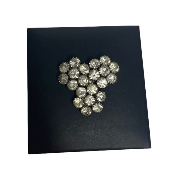 Vintage Triangular Cluster Rhinestone Brooch - Picture 10 of 10